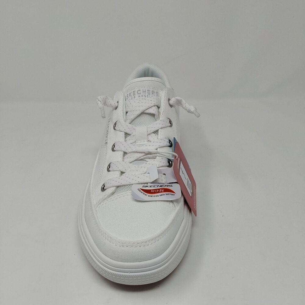 Skechers Arch Fit Arcade Glitzle Women's 7 White Silver Sneakers 190214 NIB - Picture 6 of 16